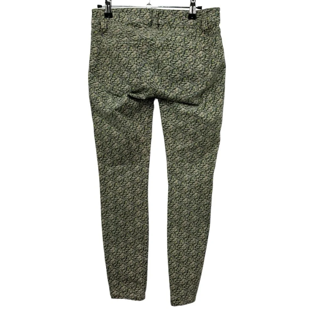 Cabi Abstract Floral Print Jeans Green Size 0